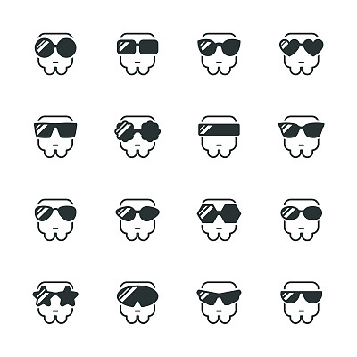 太阳镜轮廓图标图片下载