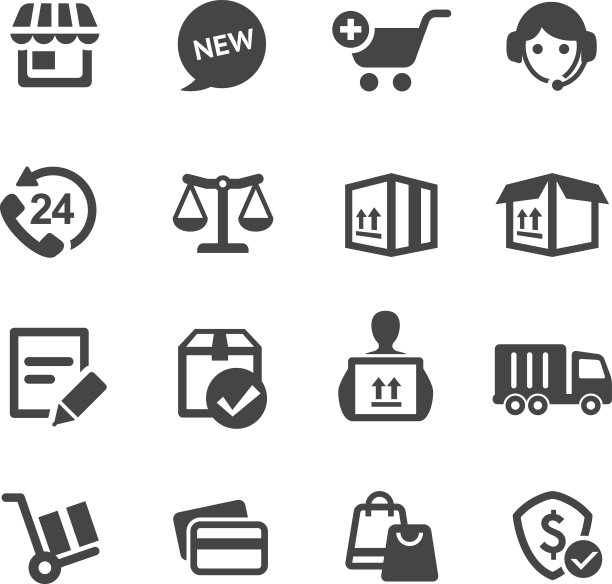 购物和航运图标-顶点系列图片下载