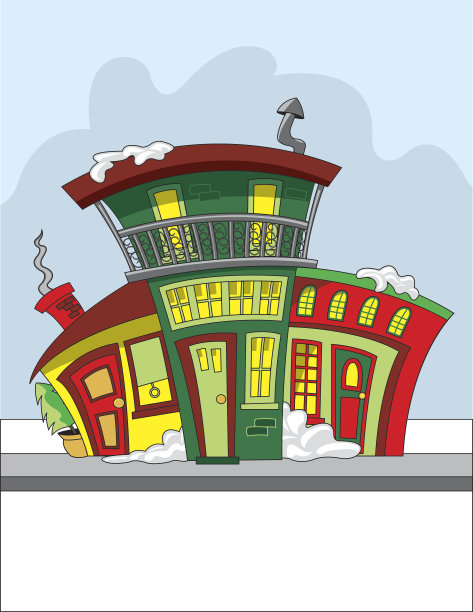 古怪的冬季建筑图片下载