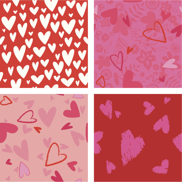 情人节-无缝墙纸设计-插图图片下载