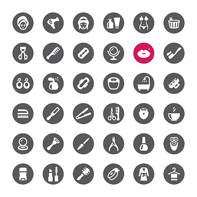 化妆和美容矢量图标图片下载