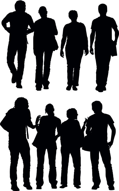 朋友的多个剪影图片下载