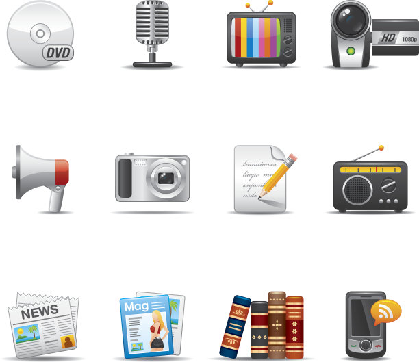 大众传媒图标设置|优雅系列图片下载
