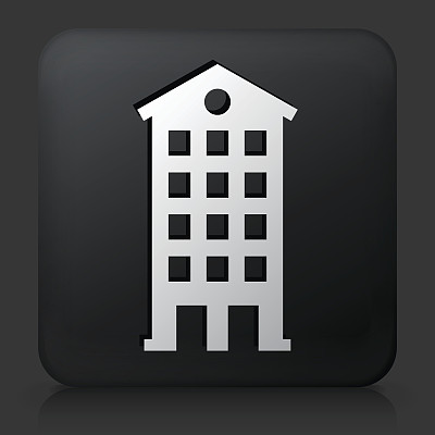 带有建筑图标的黑色方形按钮图片下载