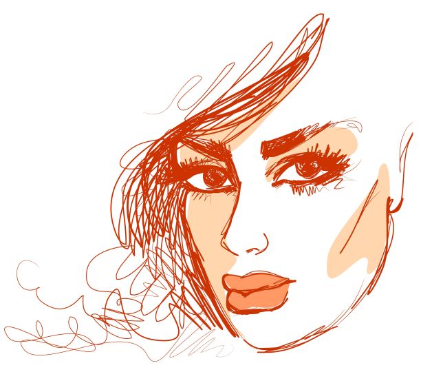 矢量背景与美丽的年轻女孩的肖像图片下载