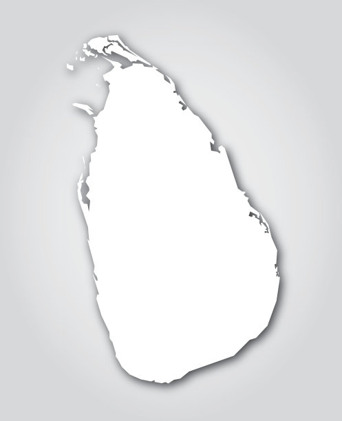 斯里兰卡剪影白色图片下载