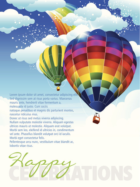 彩色热气球图片下载