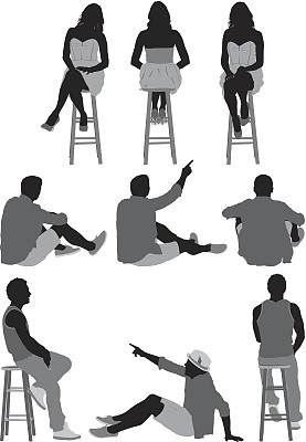 休闲的人坐图片下载