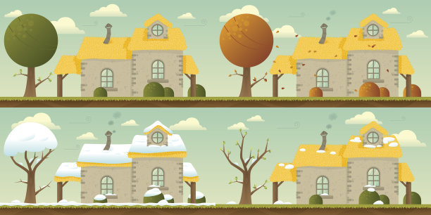 四个季节的房子图片下载