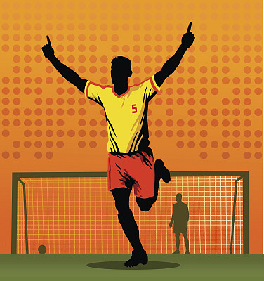 足球运动员进球后庆祝图片下载