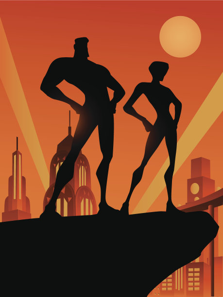 超级夫妇轮廓素材图片