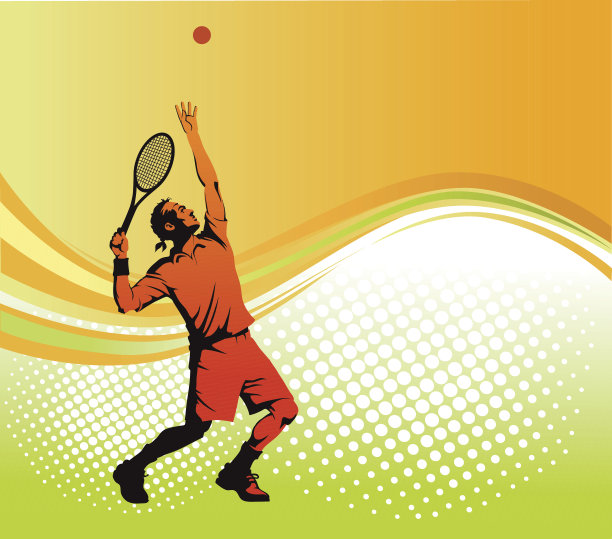 网球运动员与背景作为拷贝空间图片下载