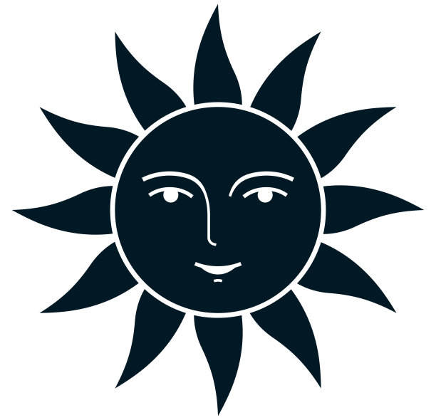 矢量复古太阳插图孤立在白色图片下载