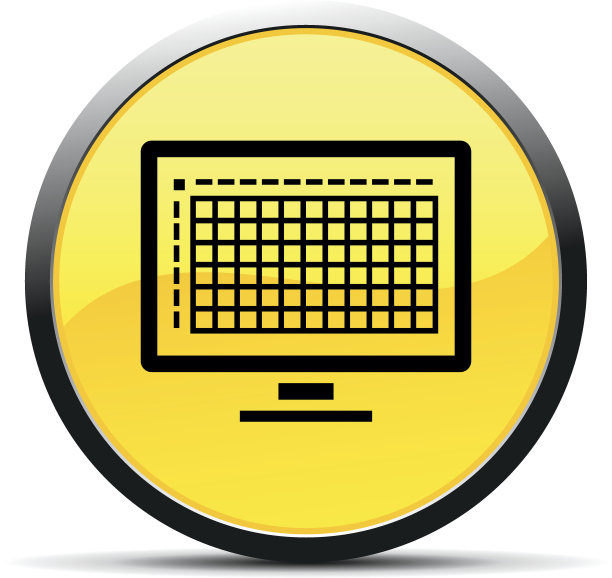 电脑图标上的一个圆形按钮。图片下载