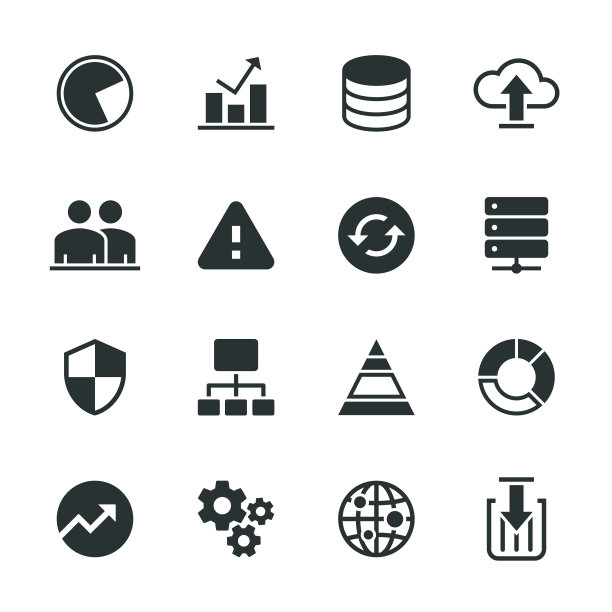 数据库管理剪影图标图片下载