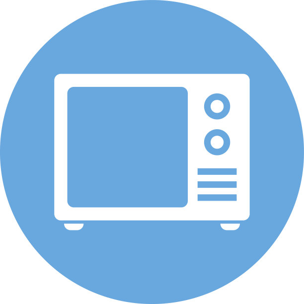 电视机图标上的一个圆形按钮。图片下载