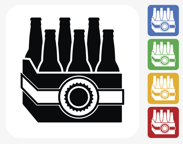 啤酒盒图标平面设计图片下载