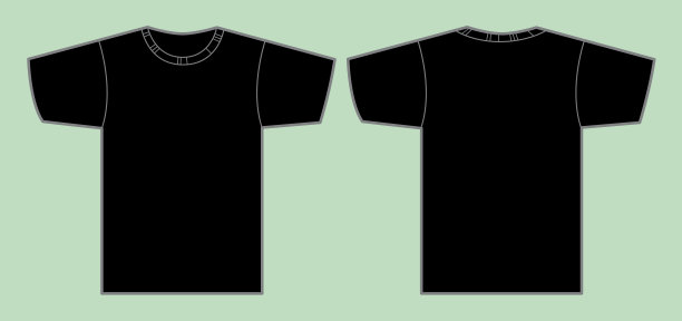 黑色t恤，浅绿色背景图片下载