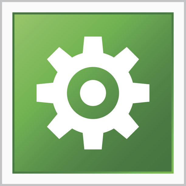 齿轮图标上的一个方形按钮。图片下载