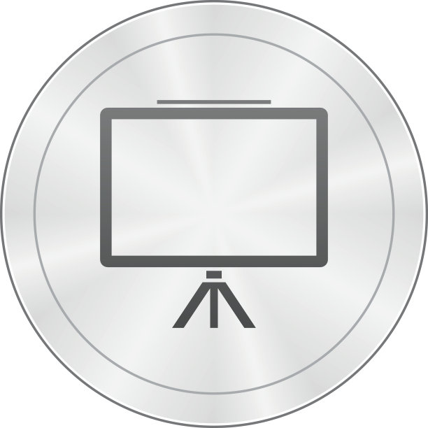 圆形按钮上的表示图标。图片下载