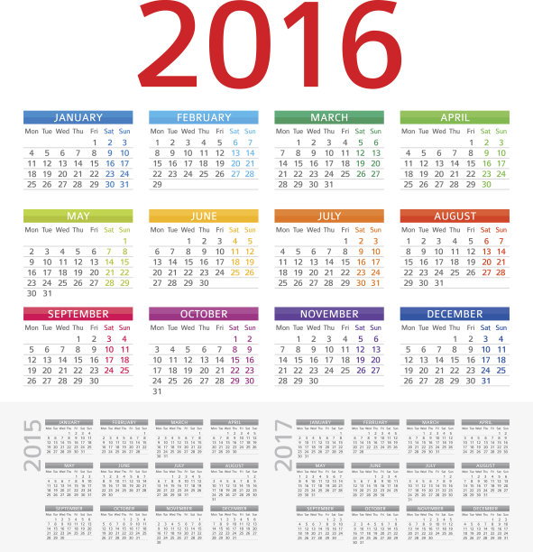 2016年日历-插图图片下载