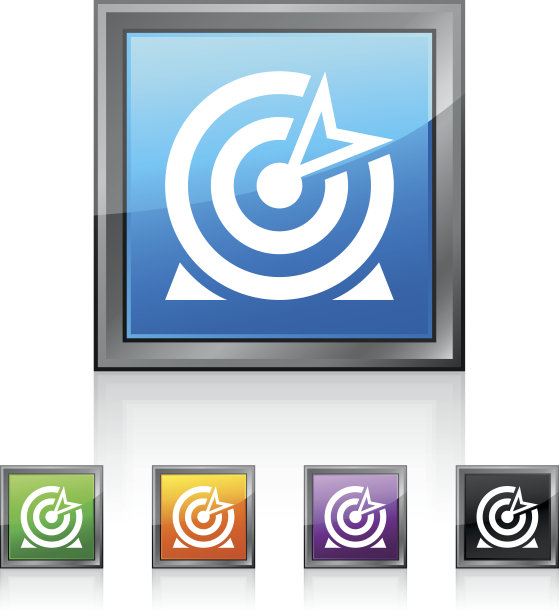 目标图标上的方形按钮。图片下载