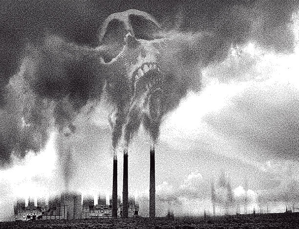 来自工业烟囱的致命烟雾污染图片下载