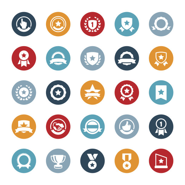 采购产品奖章，印章，横幅和缎带图标图片下载