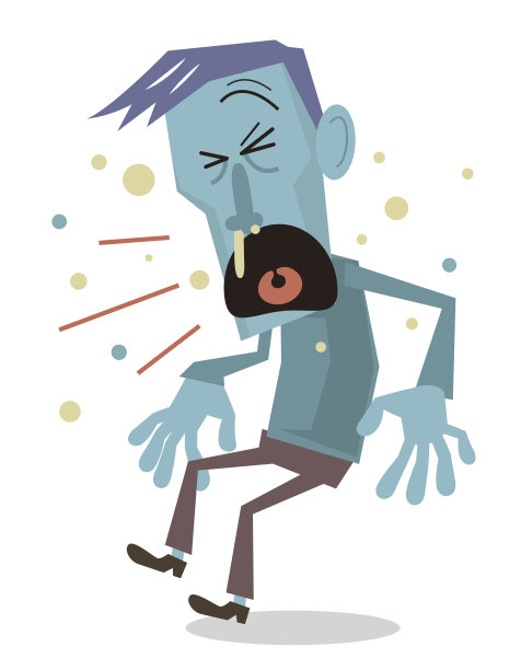 因流感、感冒、鼻子过敏或其他疾病而咳嗽的男子图片下载