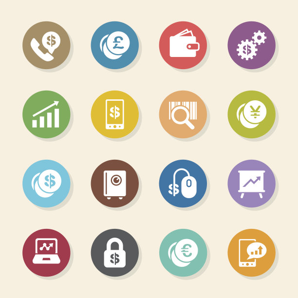 金融和贸易图标-色圈系列图片下载