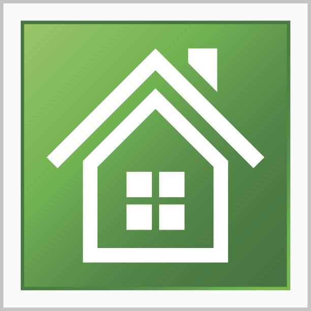 在一个方形按钮上的Home图标。图片下载