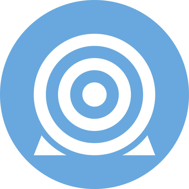 圆形按钮上的目标图标。图片下载