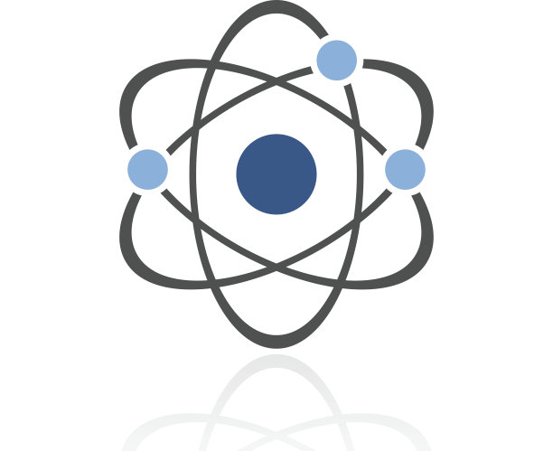 白色背景上的原子图标。图片下载