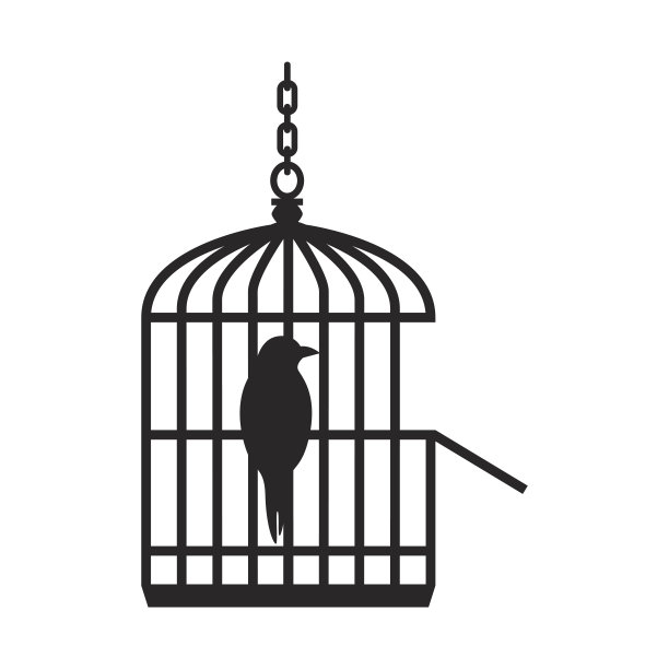 鸟在开放鸟笼-向量图片下载