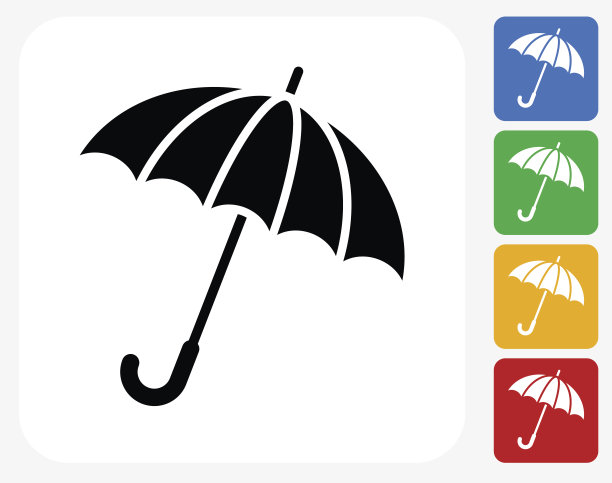 打开伞图标平面设计图片下载