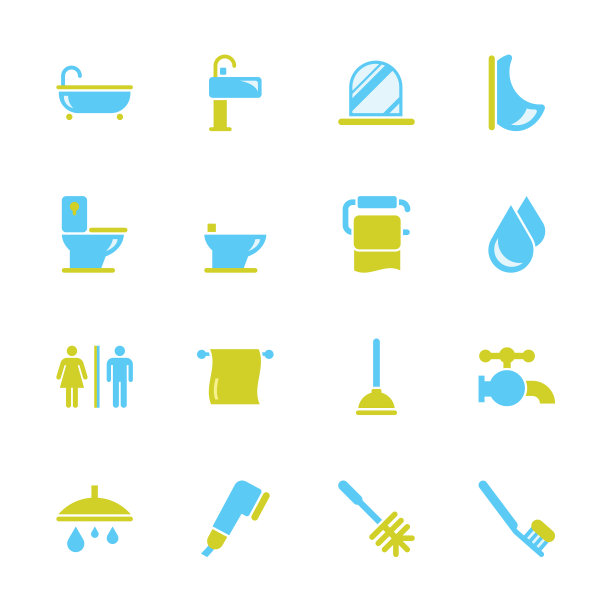 浴室和浴室-彩色系列图片下载