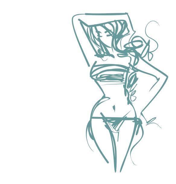 矢量背景与美丽的年轻女子在比基尼图片下载