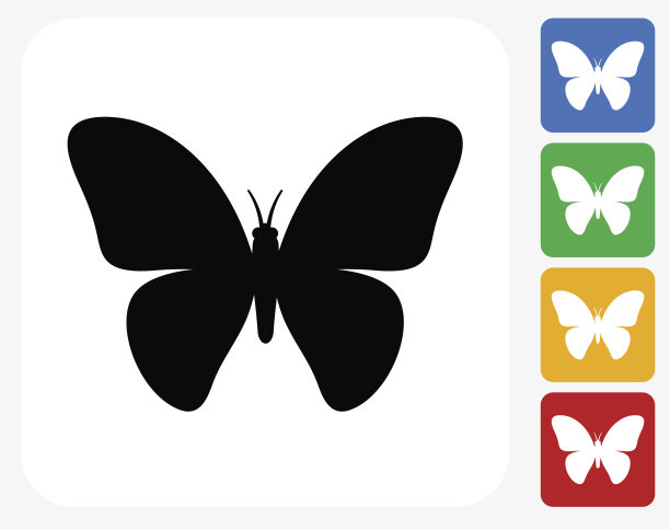 蝴蝶图标平面设计素材图片