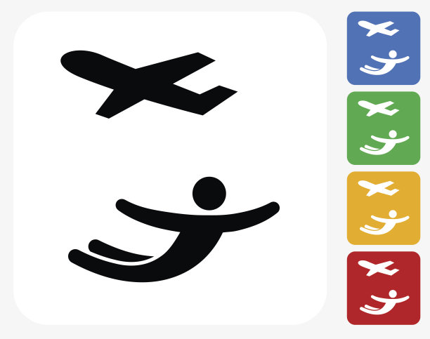 跳伞图标平面设计图片下载