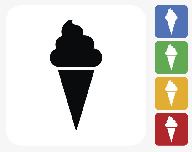 冰淇淋蛋筒图标平面图形设计图片下载