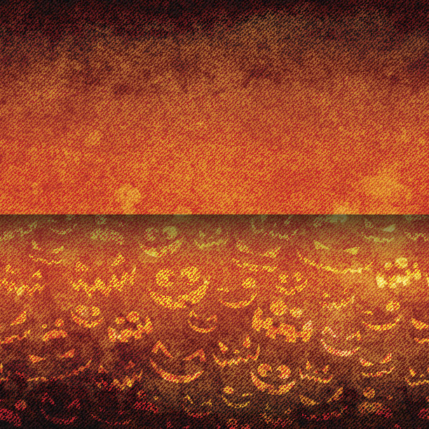 垃圾摇滚画布上的万圣节面孔图片下载