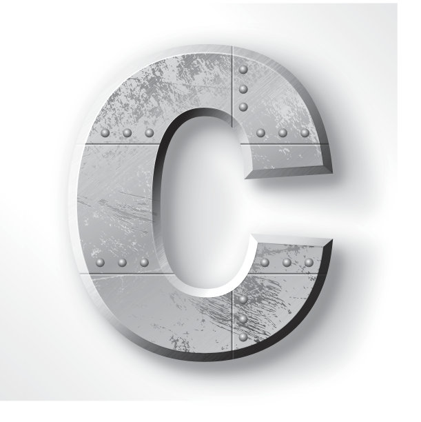 金属字母C图片下载