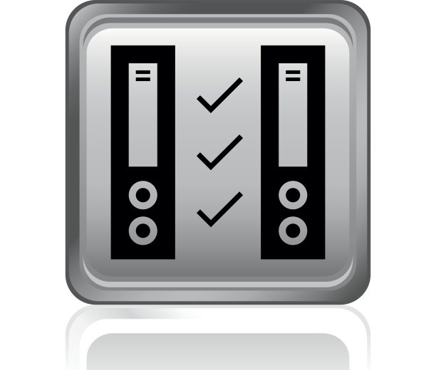 一个正方形按钮上的网络服务器图标。图片下载