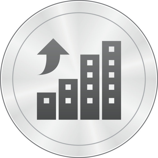圆形按钮上的公寓楼图标图片下载