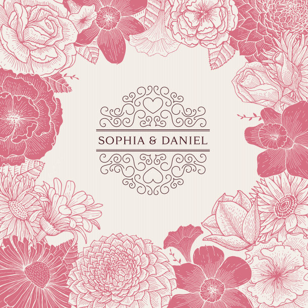 盛开的粉红色的边界素材图片