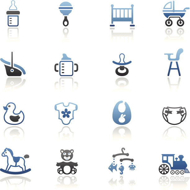 蓝色宝贝图标套装图片下载