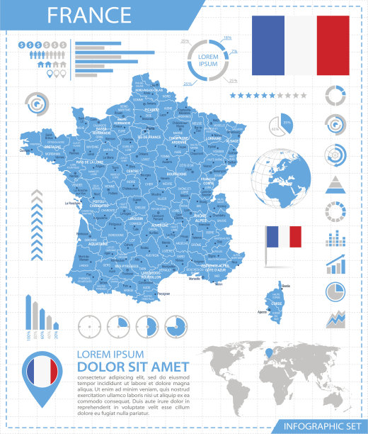法国-信息图-插图图片下载