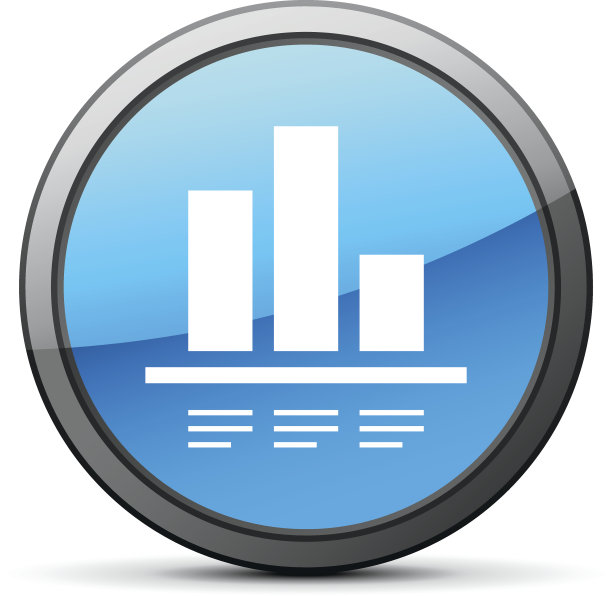 条形图图标上的圆形按钮。图片下载