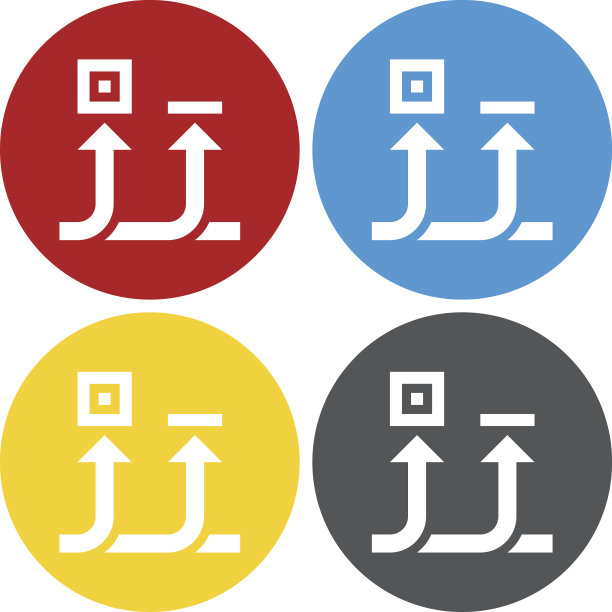 输送机图标上的圆形按钮。图片下载