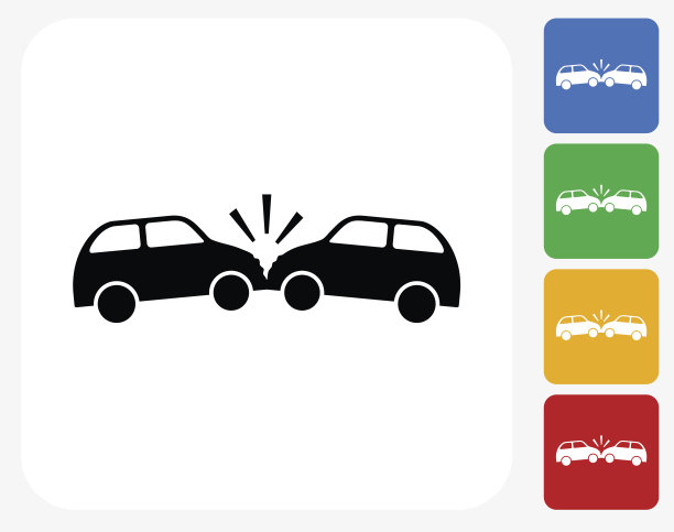 汽车碰撞图标平面设计图片下载